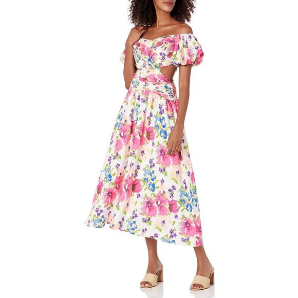 Astr The Label Women's Liliosa Dress Large Pink Multi